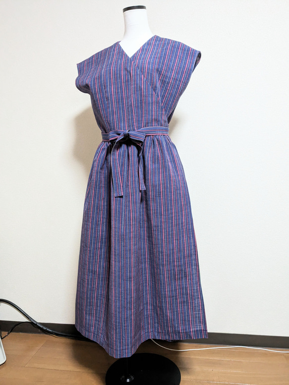 会津木綿　ワンピース　ハンドメイド　　　No.169 会津木綿 ワンピース ハンドメイド No.169 - メルカリ