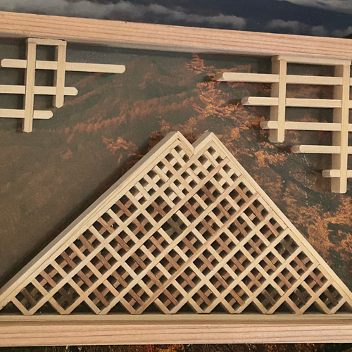 富士山 シリーズ第一弾 組子細工 富士山 インテリア オブジェ 金蘭緞子