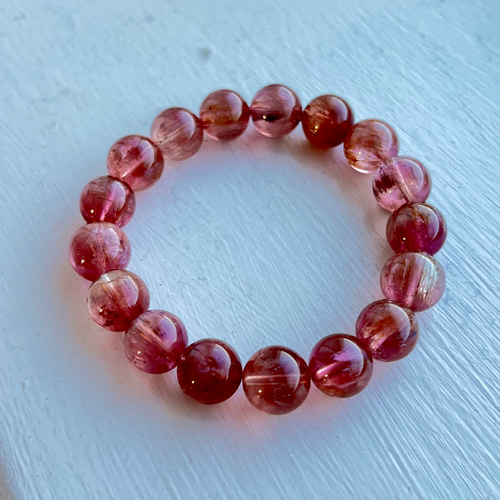 イギリス発送 天然ルベライトトルマリンキャッツアイ ブレスレット