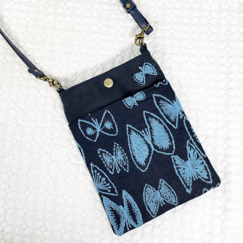 ミナペルホネン　sky flower ♡ ポシェット　ネイビー　♡ ミナペルホネン sky flower ミニバッグ navy | Lin total