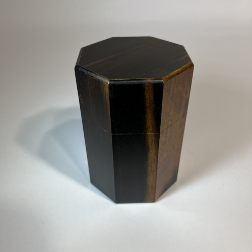 黒柿 茶筒 （【黒柿】茶筒 中 平）