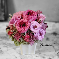 フレンチテイスト大好きなお洒落な方へのギフトに♪ピンクの花でいっぱい♪オールドローズ【creema限定】 6枚目の画像