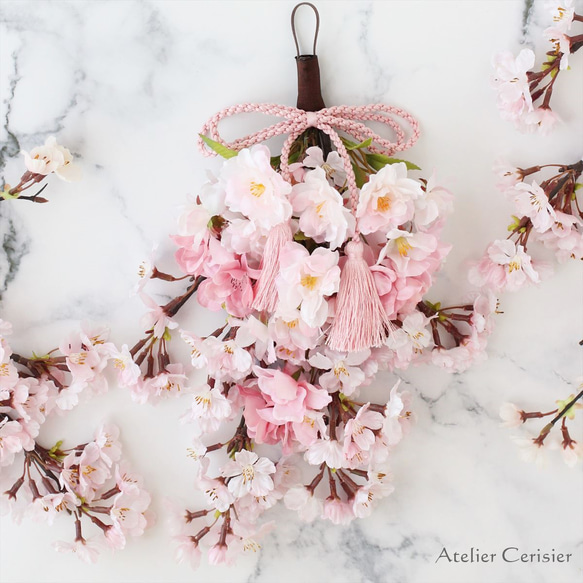 ☆桜 さくら スワッグ ピンクタッセル＜アーティフィシャルフラワー