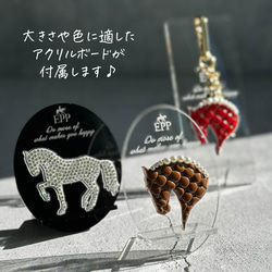 馬【Brown/鹿毛】ブローチ/バッグチャーム/アクセサリー/グッズ/キーホルダー/小物/名入れ 6枚目の画像