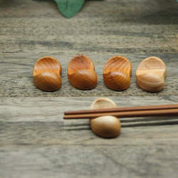 『ワケありな逸品』⑬ 木の箸置き 5個セット　豆形 ミニサイズ 木の種類 イチイ 2枚目の画像