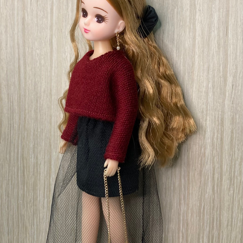 SALE　リカちゃん　花柄トップス　5点セット リカちゃん服 5点セット トップス・スカート・バッグ・ピアス