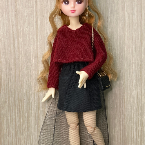 リカちゃん服 5点セット トップス・スカート・バッグ・ピアス