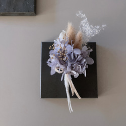 ラベンダー紫陽花のコサージュ　◻︎プリザーブドフラワー◻︎ 卒業式　入学式　コサージュピンtype 1枚目の画像
