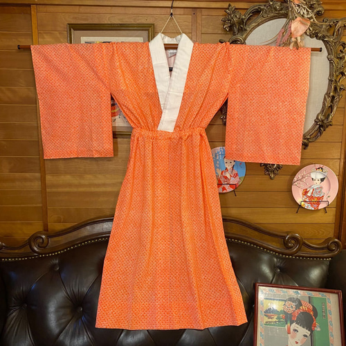 お着物　リメイク　2点セット　ワンピース　ハンドメイド 和洋折衷 レトロ 古着 長襦袢 着物 和 モダン ハンドメイド