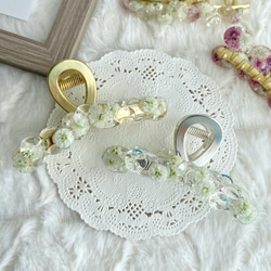 －かすみ草バンスクリップ－【クリア×ホワイト】 5枚目の画像