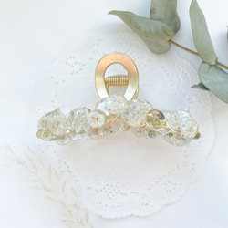 －かすみ草バンスクリップ－【クリア×ホワイト】 2枚目の画像