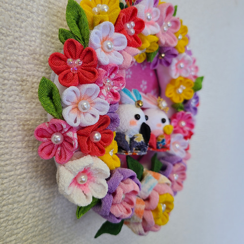 ひなまつり】つまみ細工リース 送料無料 リース kirarin 通販 17132369