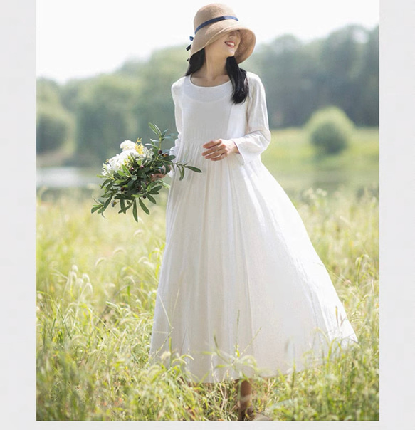 off-white ロングワンピース Eden～漆黒の薔薇と光の雫カラミドビー