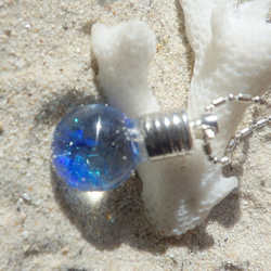 微型燈泡中的海洋 微型燈泡項鍊，海洋碎片在周圍翩翩起舞 第4張的照片