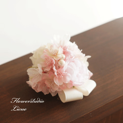 【コサージュ】桜とラナンキュラスとバラのコサージュ 2枚目の画像