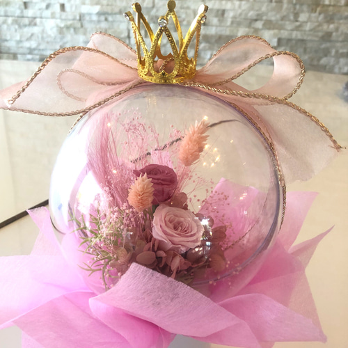 王冠バルーンフラワーアレンジメント♡お誕生日プレゼント♡フラワー