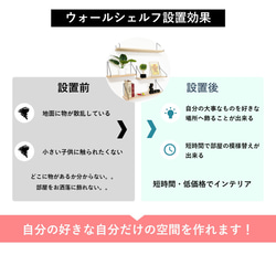 【ウォールシェルフ ３本セット】壁面収納 賃貸 収納 棚 玄関 石膏ボード トイレ 壁掛け 北欧 ラック 木製 神棚 15枚目の画像