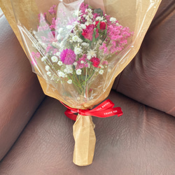 White＆pink red 薔薇とカスミソウ 花束 ドライフラワー ブーケ スワッグ ひな祭り バレンタイン 母の日 10枚目の画像