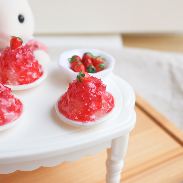 經典草莓刨冰 糖漿挫冰 耳環 單支 1/12 森林家族 娃用 第3張的照片