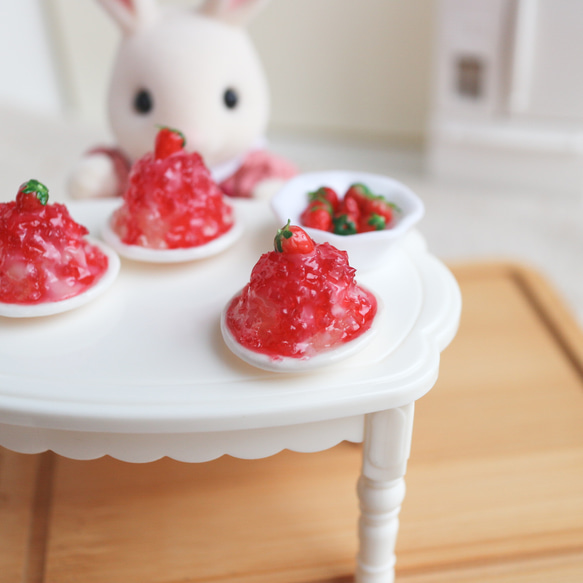 經典草莓刨冰 糖漿挫冰 耳環 單支 1/12 森林家族 娃用 第14張的照片