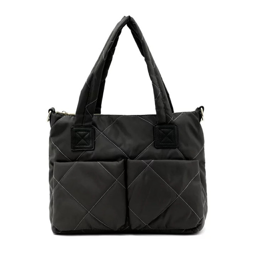 【未使用級/希少】トリーバーチ キルティング トートバッグ ナイロン A4可 黒 Tory Burch/トリーバーチ】 キルティング トートバッグ ナイロン