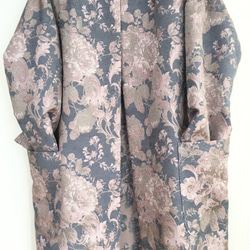 オードリー襟シンプルコート‼️イタリア製綿混ゴブランジャガード織生地‼️高級感のある生地 6枚目の画像
