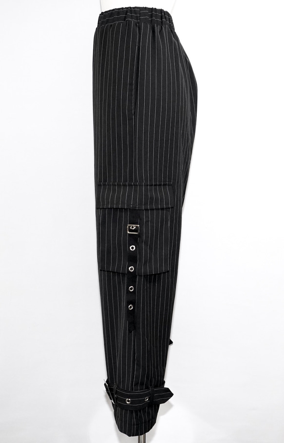 Cargo H-Line Skirt+Belt SET (beige) ワイドパンツ ブラック 黒 上品 きれいめ 10枚目の画像
