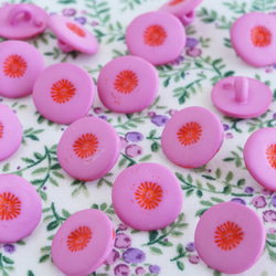 (3個) 12mm ピンクのお花のボタン ＊ 入園 1枚目の画像