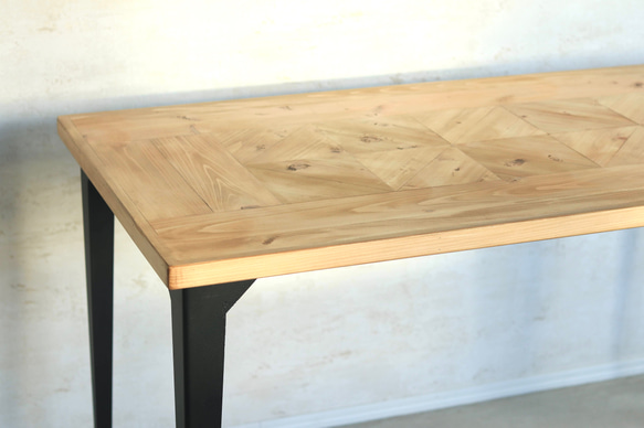 ジオメトリックテーブル　W1,200×D600 ダイニングテーブル　ローテーブル　リビングテーブル　ヘリンボーンテーブル 9枚目の画像