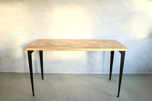 ジオメトリックテーブル　W1,200×D600 ダイニングテーブル　ローテーブル　リビングテーブル　ヘリンボーンテーブル 8枚目の画像