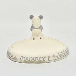 石粉粘土 「たびパンダのお香立て」 "Journey panda incense stand" 3枚目の画像