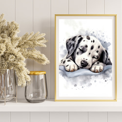 【夢心地 - ダルメシアン犬の子犬 No.1】風水画 アートポスター 犬の絵 犬の絵画 犬のイラスト 8枚目の画像