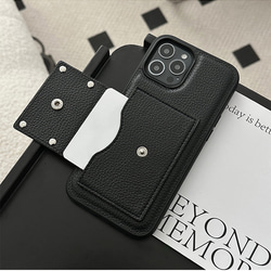 iPhoneケース　カード収納　ストラップ付き　高級感　PUレザー　 4枚目の画像