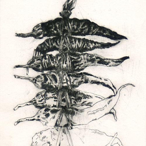 銅版画「赤唐辛子」 版画 us 通販 17133578｜Creema(クリーマ)