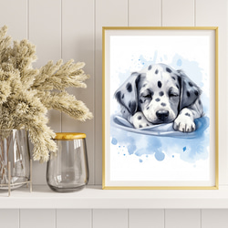 【夢心地 - ダックスフンド犬の子犬 No.4】風水画 アートポスター 犬の絵 犬の絵画 犬のイラスト 8枚目の画像
