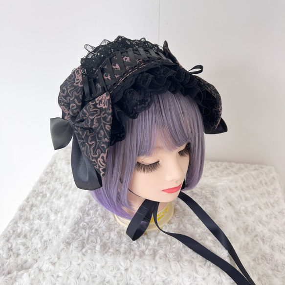 墨桃×編み上げヘッドドレス ヘッドドレス（アクセサリー） Happinyass