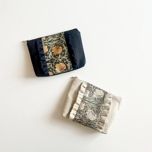 受注生産】フリルポーチ（モリスbeige） ポーチ yaya 通販 17133690  