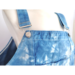 藍染バックスリットサロペットジャンパースカート 5枚目の画像