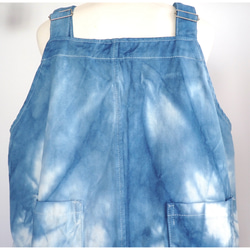藍染バックスリットサロペットジャンパースカート 7枚目の画像