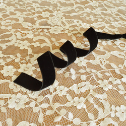 日本製両面ベロアリボン＊黒 ブラック  ポニーフック付き MOKUBAベルベット  ウェディングヘッドドレス 結婚式 5枚目の画像