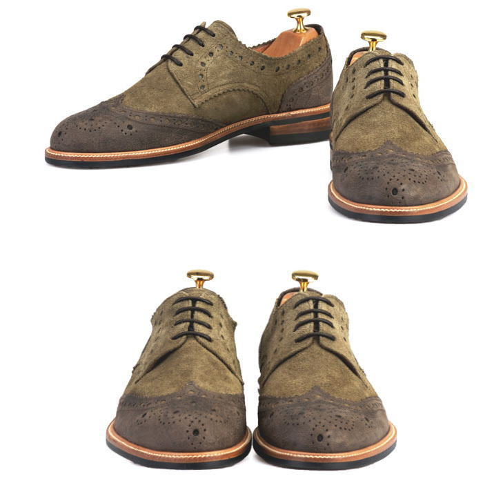 ウィングチップ スエード レザーシューズ  本革 SHOES STAR オーダーシューズ（rscu） 33,000円