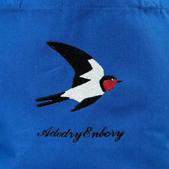 【特別セール限定】【送料無料】燕の刺繍キャンバスデイリーミニトートバッグ 2枚目の画像