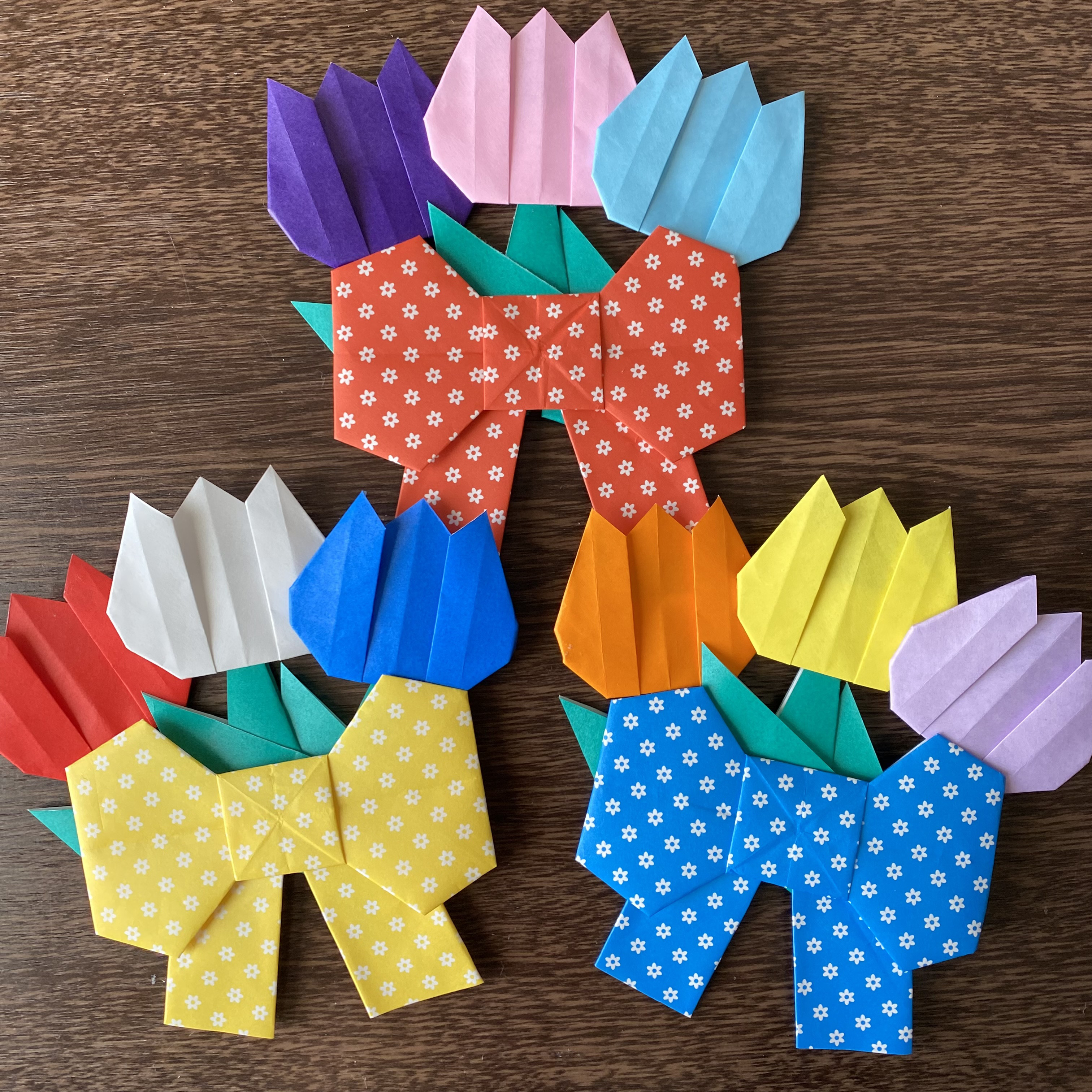 折り紙】チューリップ🌷カーネーション 菖蒲 How to make Tulips