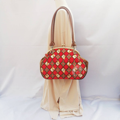 ⭐︎⭐︎口枠ボストンバッグ（V-8）47,300円（税込）　レッド　チョコ 口枠ボストンバッグ（V-8）47,300円（税込） レッド チョコ 口枠