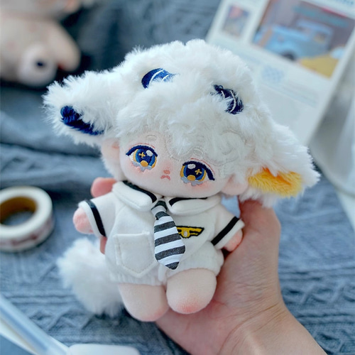 10/20cmぬいぐるみ 着せ替えぬいぐるみ 白髪青目の羊少年 角付き
