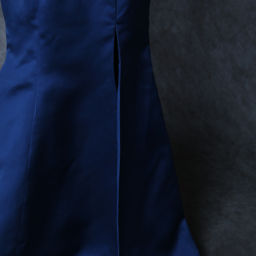 パーティードレス ネイビー ファスナー 肩出し マーメイドライン  