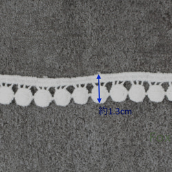 ケミカルレース 2m 綿 ドット オフ白 (LDT131KNHL00) 2枚目の画像