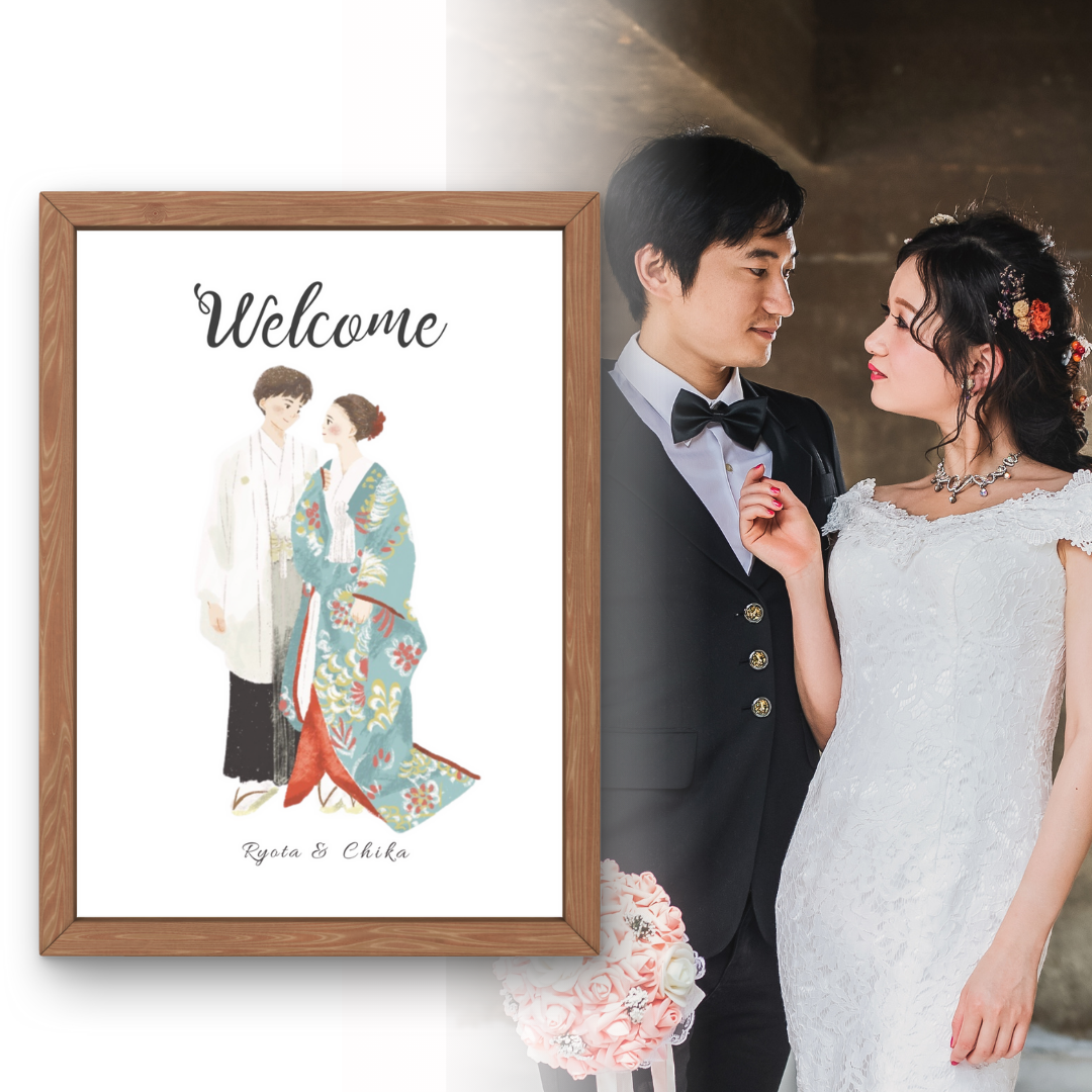 フレーム付き【ウェルカムボード】シンプルデザイン・A4／A5／B5サイズ　結婚式　送料無料