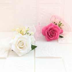 クレイフラワー❀おしゃれ♪ピンクのバラ♫お手入れ不要 枯れない