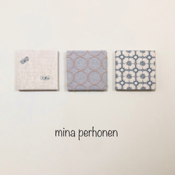 mina perhonen  ミナペルホネン  ファブリックパネル 3点セット ハンドメイド 1枚目の画像